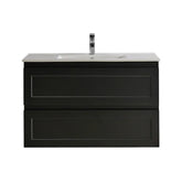BV24WH Matt Black Shaker Fingerpull Wall Hung Vanity - 600 / 750 / 900 / 1200 / 1500mm